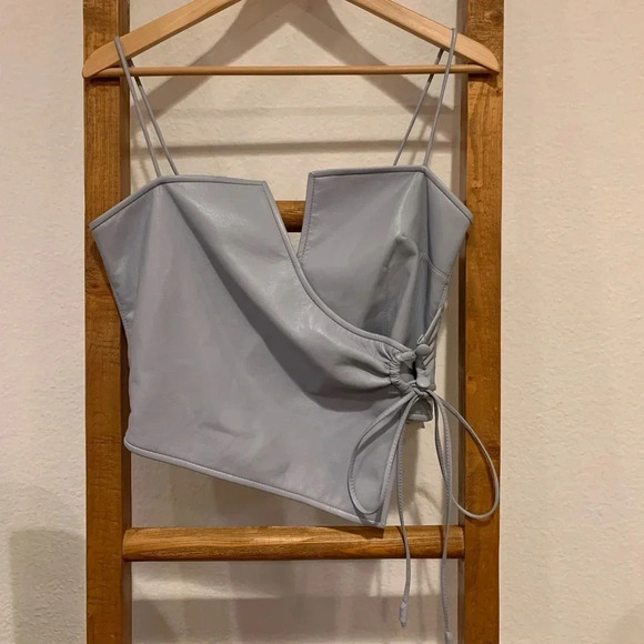 NANUSHKA NWT Cosimo Leather Corset Wrap Top Cami - Picture 9 of 14